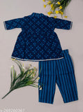 Pure cotton printed pyjama set for baby girl (V6), Indian Sanganeri design. Comfortable and elegant kids palazzo set from Spack Jerrow brand." (103 characters)