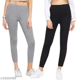 Cotton blend women's solid jeggings/tights/trousers, sizes 26-34, India origin