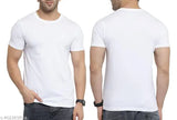 Unisex white polyester T-shirt 130gsm, printed half sleeves, unique design, perfect finish & texture, made in India