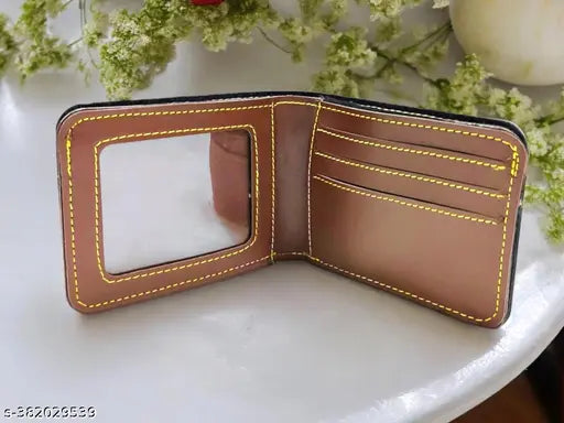 Brown faux leather customized essentials combo: wallet, keychain, belt, passport cover (2 compartments each)