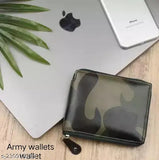 Brown Faux Leather Men's Wallet with 4 compartments, printed net pattern. Unique round chain wallet for men's documents storage, origin India." (123 characters)