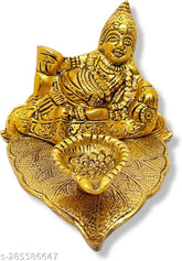 Metal Kubera Deepam temple decor, Indian god idol for pooja article