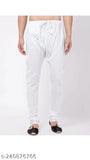 White cotton above-knee pyjamas for men, pack of 1. Solid design from Indian manufacturing