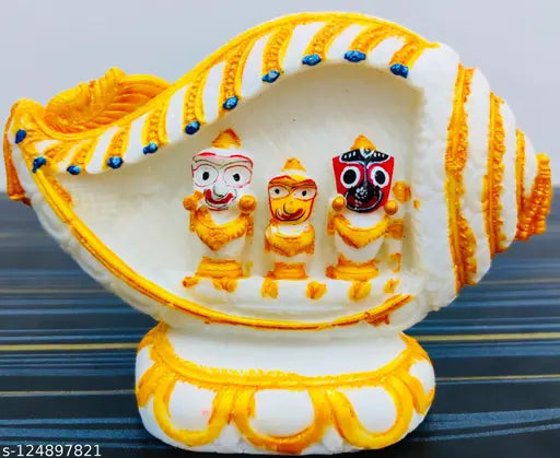 Marble Vignu handicraft - intricate artifact showpiece, 14cm x 11cm x 1cm, Lord Jagannath idol for home or temple decor