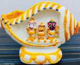 Marble Vignu handicraft - intricate artifact showpiece, 14cm x 11cm x 1cm, Lord Jagannath idol for home or temple decor