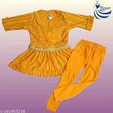 Fariya fashion three-quarter sleeve baby set, trendy party dress with new design, made in India