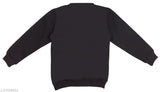 Black cotton printed sweatshirt for girls - winter essentials, comfortable wear for everyday elegance