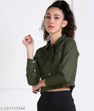 Denim solid-pattern long sleeve jacket for women, trendy fashionista style, size S-XL (India)