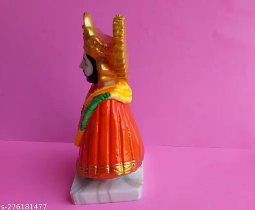 Marble Khatushyam Ji statue, 12.5cm x 10cm x 7.5cm spiritual figurine for temple, home decor, or gift