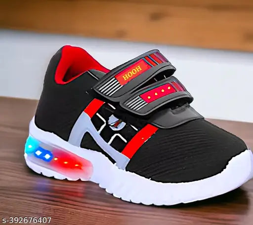 Black and red synthetic shoes with rubber soles for toddlers (12-5 years), Bachoo brand