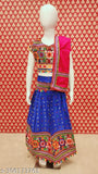 Embroidered cotton Bandhni border lehenga for kids, intricate stitching and embellishments on traditional Indian attire