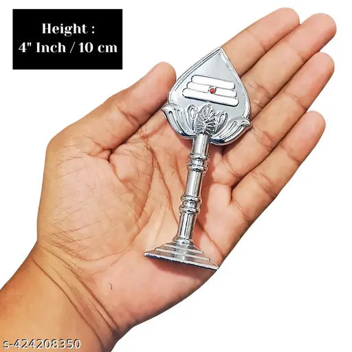 Silver Murugan vel religious idol, 4-inch art piece for car dashboard, home decor, office, or return gifts. Indian origin