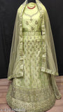 White and gold embroidered net lehenga, choli, blouse set & dupatta - Gopinath Enterprise Diamond Work