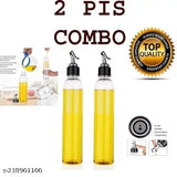Clear BPA-free plastic oil dispenser set, 1000ml each, leak-proof & easy pour, ideal for kitchen oils