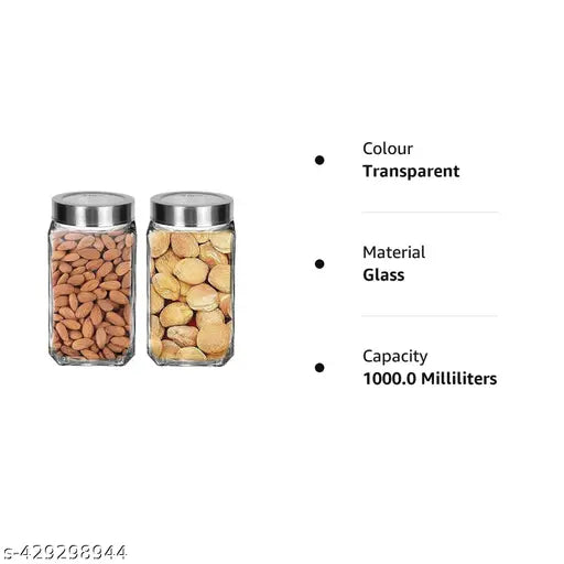 Eco-friendly pack of 6 premium glass containers, ideal for airtight kitchen storage in sustainable design