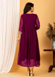 Georgette embroidered Alia cut kurti for women, three-quarter sleeves, Indian handcrafted fashion