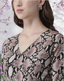 New Cobra printed jumpsuit for women, lycra, long sleeves, size XS-XXXL, vibrant Indian design on display