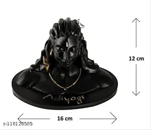 Marble Adiyogi statue, SAI COLLECTION religious idol for car dashboard or home decor (12cm)