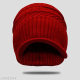 Wool beanie with soft fur interior, warm winter accessory for women and girls, diamond pattern, Indian origin