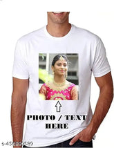 Personalized photo printed cotton-silk tshirt for men and women, short sleeves with one name detail, India origin