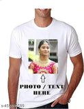 Personalized photo printed cotton-silk tshirt for men and women, short sleeves with one name detail, India origin