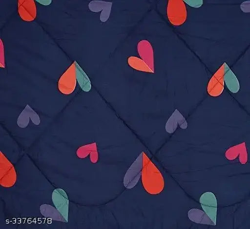 Elegant fancy floral cotton blankets: 1 x 90*90 ac comforter set, 1 x 100*90 bed sheet, 2 x 28x18 pillow covers - Indian-made