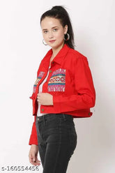 Women's color jacket, vibrant Indian-made women's size S/M fashion jacket