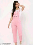 Printed cotton women's jumpsuit with short sleeves, India origin