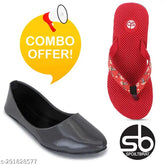 Grey patent leather ballerinas with red small dot Hawai slippers for daily, office, and party wear for girls and women