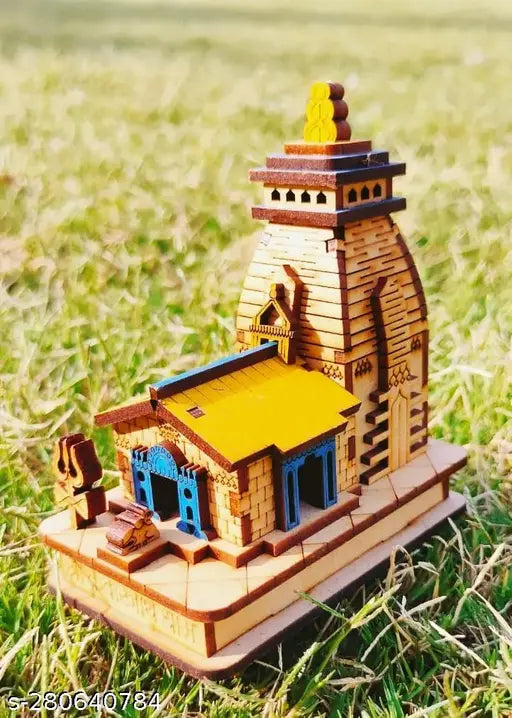 Handcrafted wooden Kedarnath temple in brown color for home decoration or gift use, fully polished 3D model