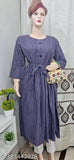Purple woolen kurti with striped pattern for winter wear, 3/4 sleeves and casual or formal occasions