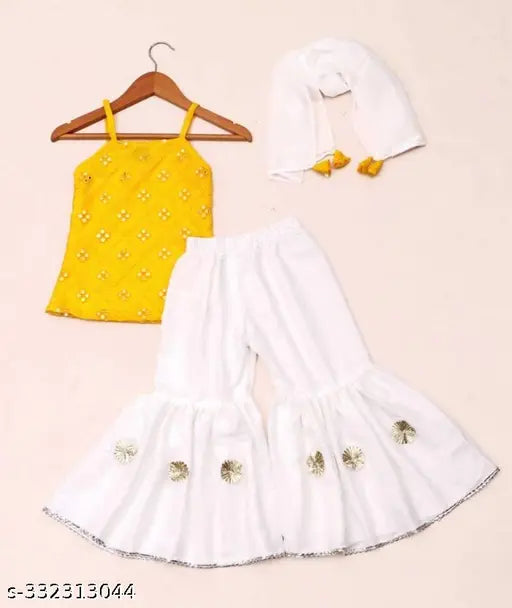 Embellished soft silk lehenga choli set with net dupatta, fully stitched designer Indian wear for toddlers and kids (6-5 years)