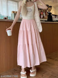 Cotton blend, flared skirt for women & girls - trending ethnic fashion, solid color