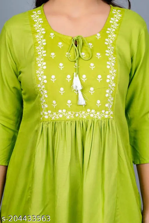 Rayon GIRAL top & dhoti set for women, embroidered and plain, three-quarter sleeves, sizes S-XXXXL