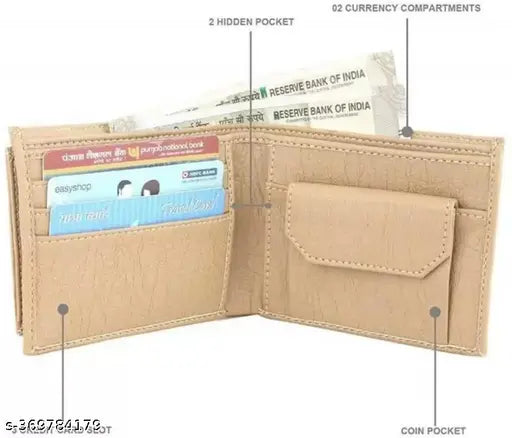 Faux leather royal craft wallet, solid net men's fashionable accessory. Free size, 11cm x 9cm from India