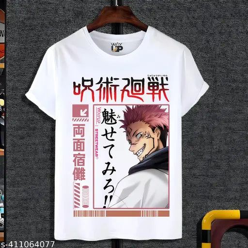 Sakuna anime lover round neck polycotton t-shirt, printed design for kids in various sizes: S, M, L, XL. Indian origin