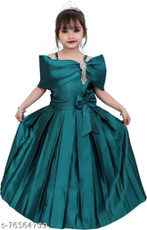Aqua blue silk sleeveless frock for girls (4-5yrs - 11-12yrs), India-made fashion dress