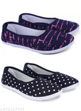 Synthetic ballerinas - SAINI UDYOG latest collection, slip-on PACK OF 2 for women & girls, Indian sizes IND-5 to IND-8