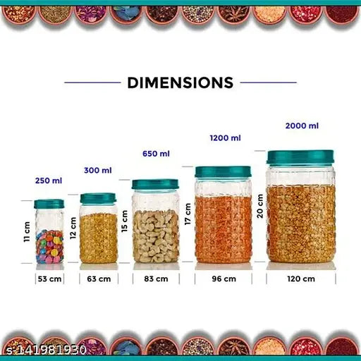 Seagreen disposable food containers combo set, airtight kitchen storage solution with 250ml, 300ml, 650ml, 1200ml, 2000ml plastic containers (pack of 30) on display