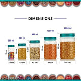 Seagreen disposable food containers combo set, airtight kitchen storage solution with 250ml, 300ml, 650ml, 1200ml, 2000ml plastic containers (pack of 30) on display