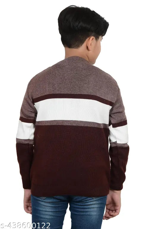 Woolen colorblocked kids sweater by DSHIVAYE TREDERS, 8-12 years sizes