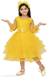 Three-quarter sleeve net frocks for kids, solid pattern in various sizes (2-3yrs, 3-4yrs, 4-5yrs, 5-6yrs, 6-7yrs, 7-8yrs), made in India