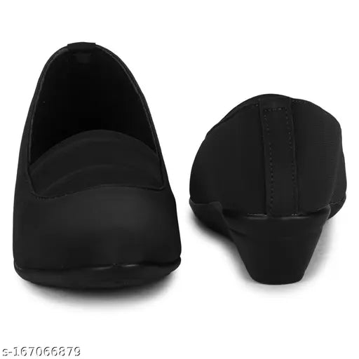 Synthetic mesh BB42Black ballet flats, stylish and comfortable women's footwear for everyday wear or parties. Made in India