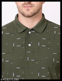 Blue cotton TRULY FAST polo t-shirt for men, cuffed sleeves, printed pattern, lightweight, casual wear