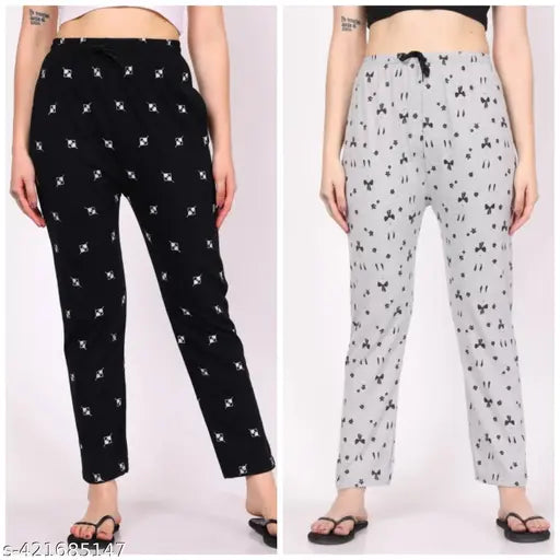 Cotton maxi net women's nightwear loungewear set - pack of 2, Indian-made stylish pajamas for sleep and relaxation