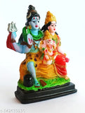 Polyresin Shiv Parivaar figure statue, Shivji, Ganesh Ji, Parvati ji gods, ideal for puja and home decor, size 13x10x3cm