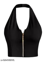 Cotton sleeveless open back vest, women's summer style in solid color