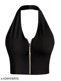 Cotton sleeveless open back vest, women's summer style in solid color