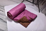 Reversible double AC comforter, pink & brown microfibre, lightweight, hypoallergenic, 200 GSM filling, India-made