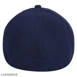 Dark blue cotton baseball cap, solid pattern, onesize, for sports or casual wear